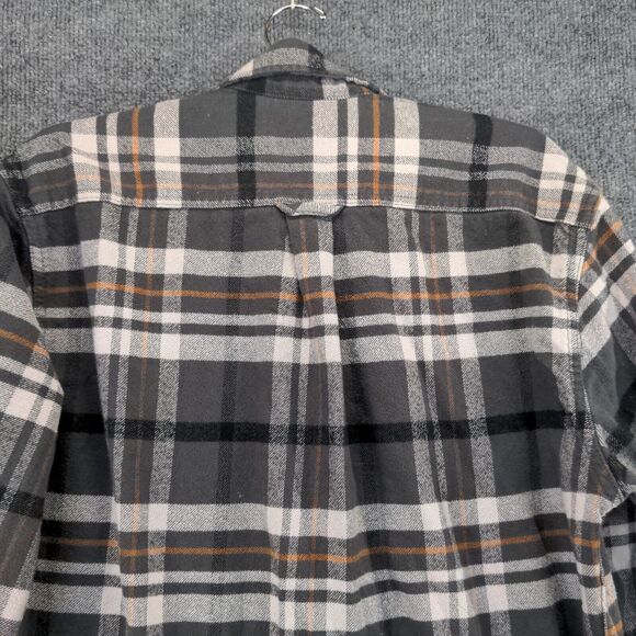 Jachs Mens Button-Up Shirt Gray Plaid Medium Long Sleeve Chest Flap Pockets - Picture 6 of 13